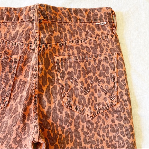 MOTHER High Waisted Looker Jean Ankle Fray Animal Attraction Leopard 27 NEW NWT - Picture 2 of 15